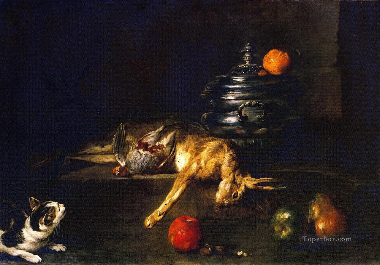 Jean Baptiste Simeon Chardin xx Une soupière avec un chat traquant une perdrix et un lièvre Peintures à l'huile